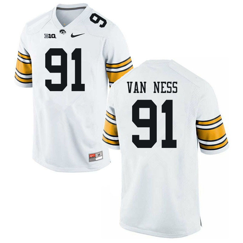 Men #91 Lukas Van Ness Iowa Hawkeyes College Football Jerseys Sale-White